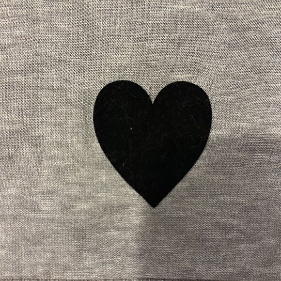 Chaser Women’s Heather Grey with Soft Black Heart Swestshirt - Picture 4 of 5